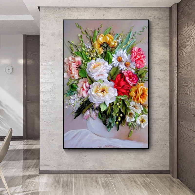Canvas Painting Flowers Print  - Home Decor Vase reseña y precio