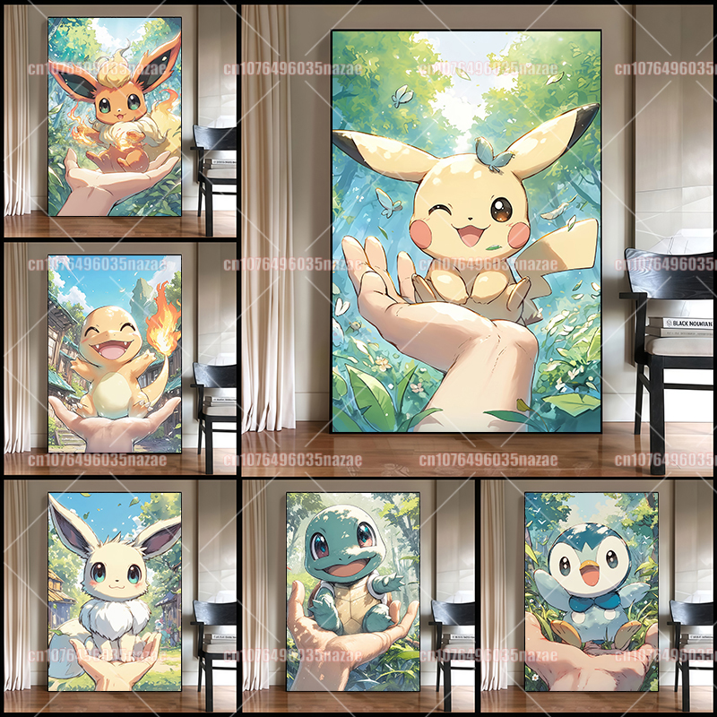 Pokemon Pikachu Charmander Bul - Canvas Painting reseña y precio