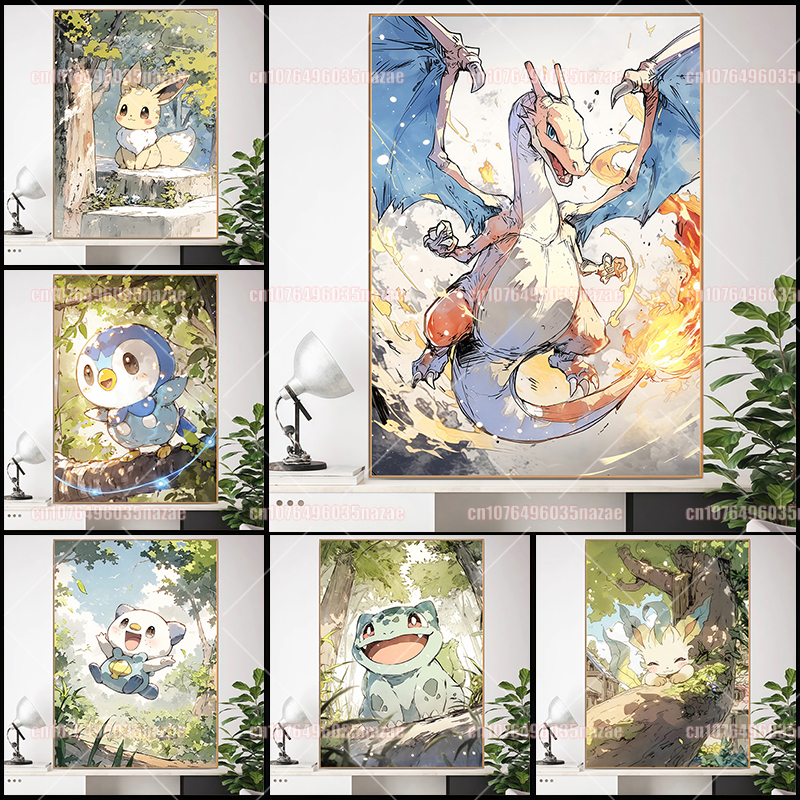 Pokemon Pikachu Charmander Bul - Canvas Painting reseña y precio