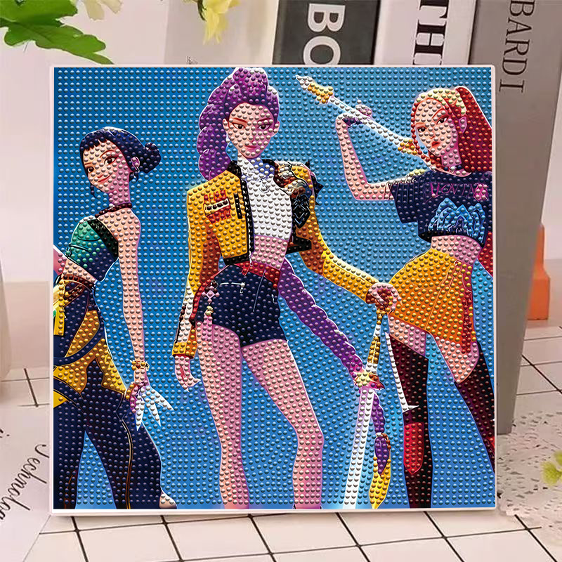 Anime Gilrs Lumi Mila Zoi K-po - Home Decor Painting reseña y precio
