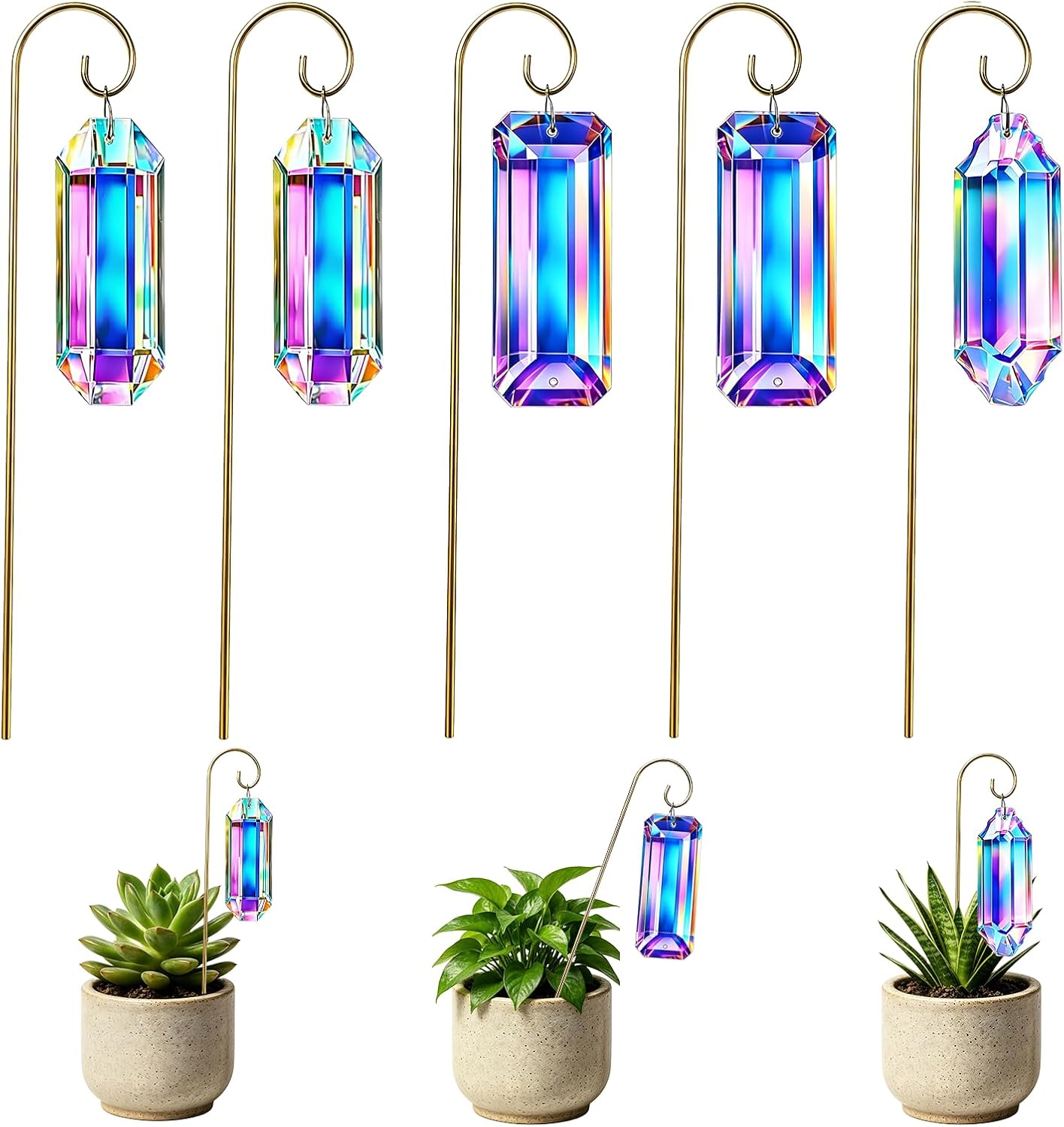 5PC Crystal Suncatcher Plant S - Crystal Sun Catcher reseña y precio
