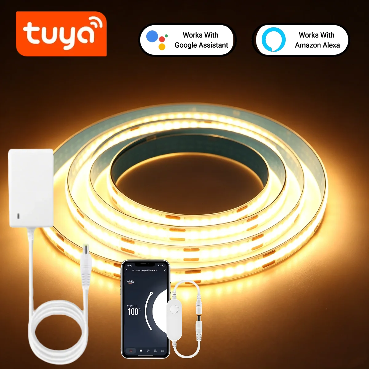 Tuya Smart COB LED Strip Light - Home Decor App reseña y precio