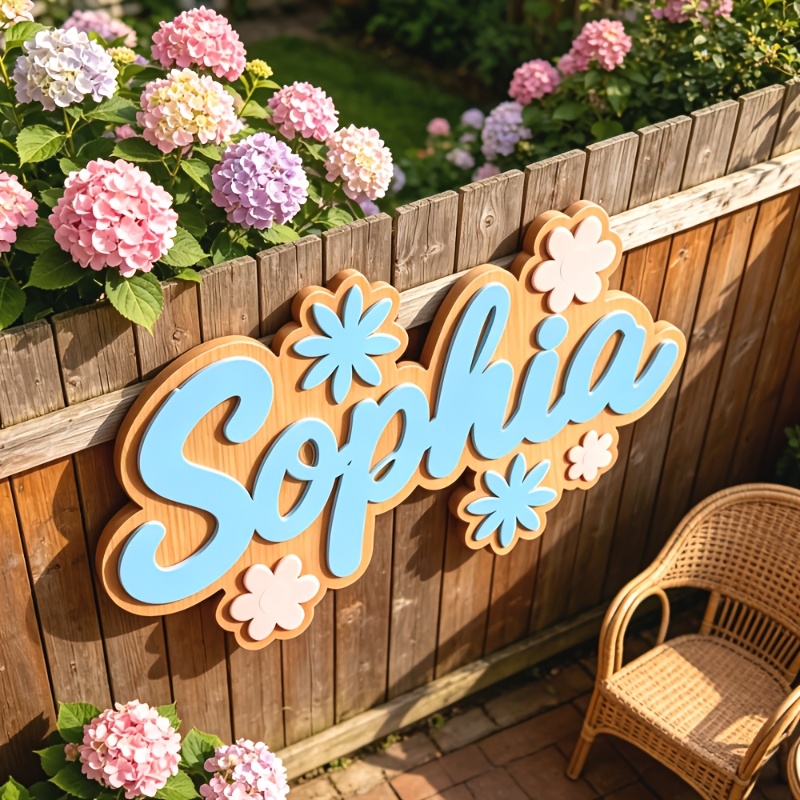 Personalized Floral Themed Nam - Home Decor Names reseña y precio
