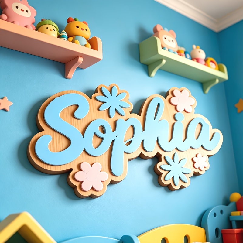 Personalized Floral Themed Nam - Home Decor Names reseña y precio