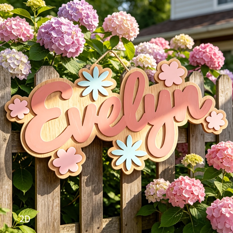 Personalized Floral Themed Nam - Home Decor Names reseña y precio