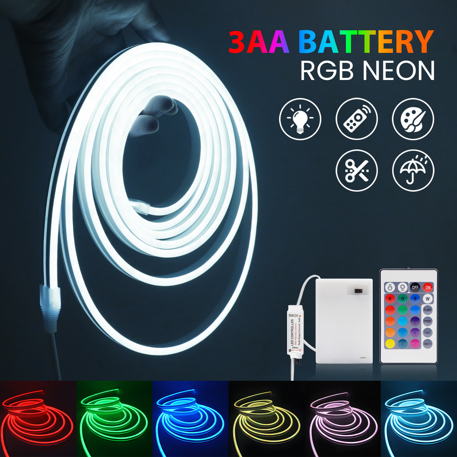 3AA Battery Box RGB Neon LED S - Home Decor App reseña y precio