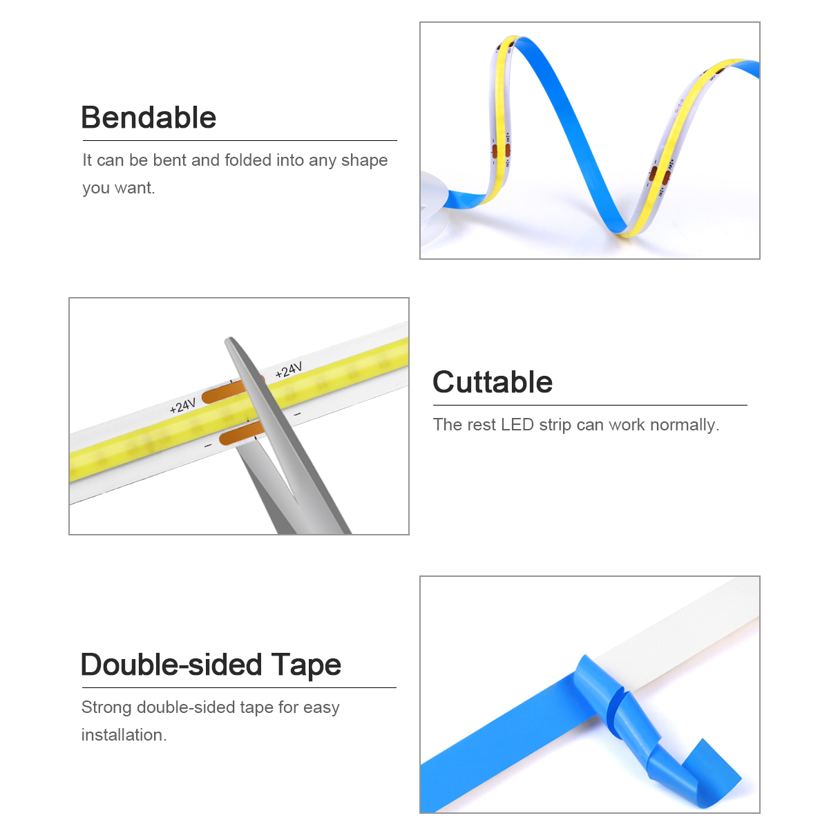 3M 5M 10M 24V COB LED Strip Li - Home Decor App reseña y precio