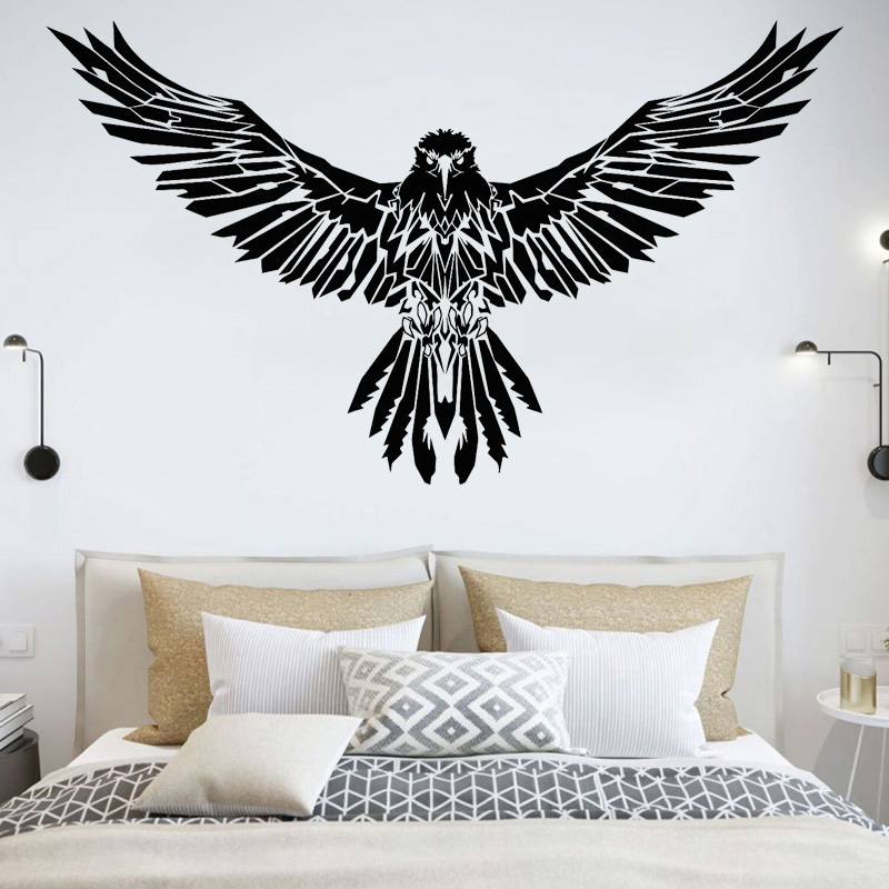 Black Raven Wall Sticker Eagle - Home Decor Vinyl Flooring reseña y precio