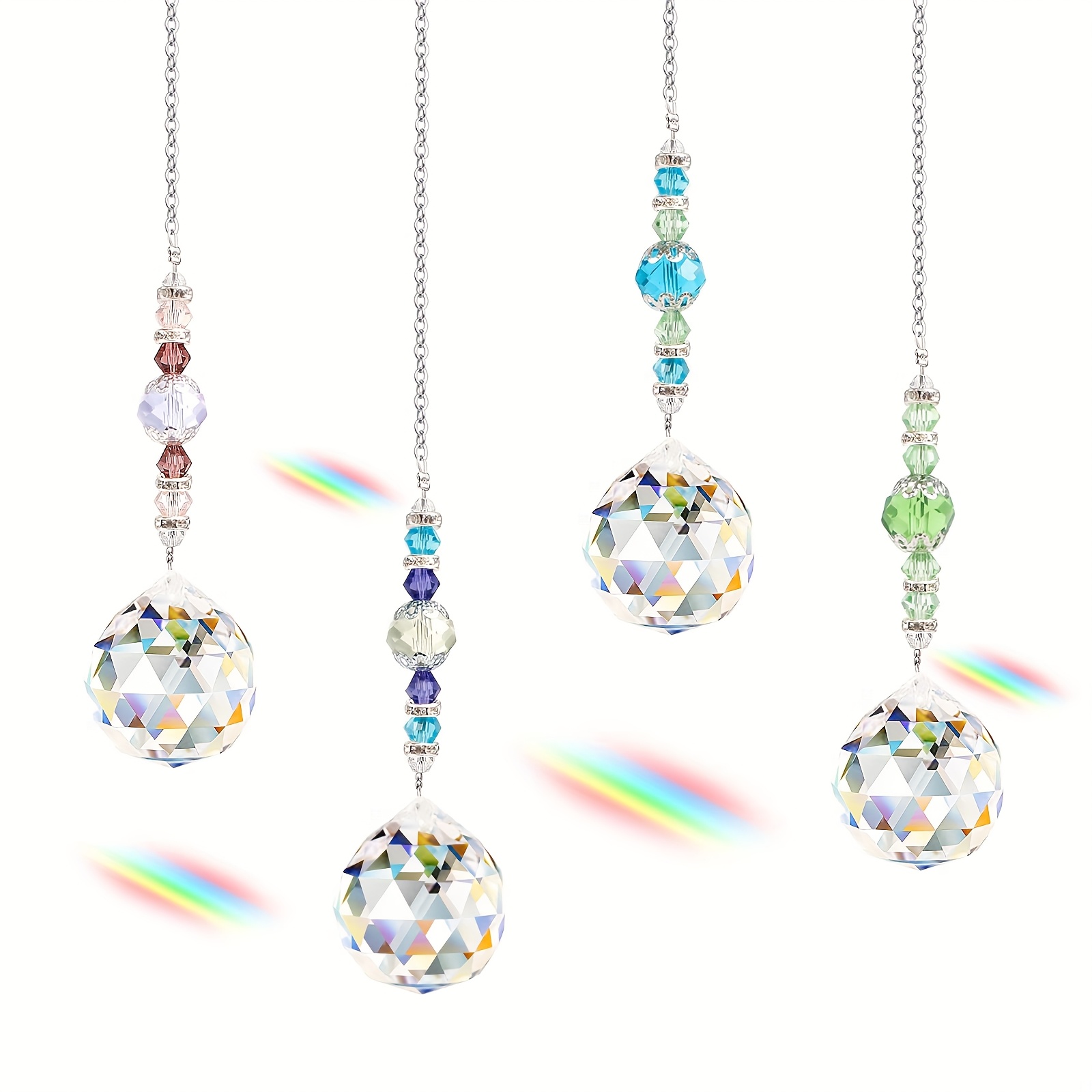 4 Pcs Window Crystal Suncatche - Crystal Sun Catcher reseña y precio
