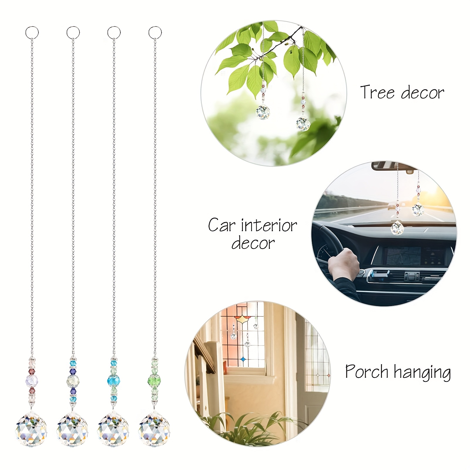 4 Pcs Window Crystal Suncatche - Crystal Sun Catcher reseña y precio