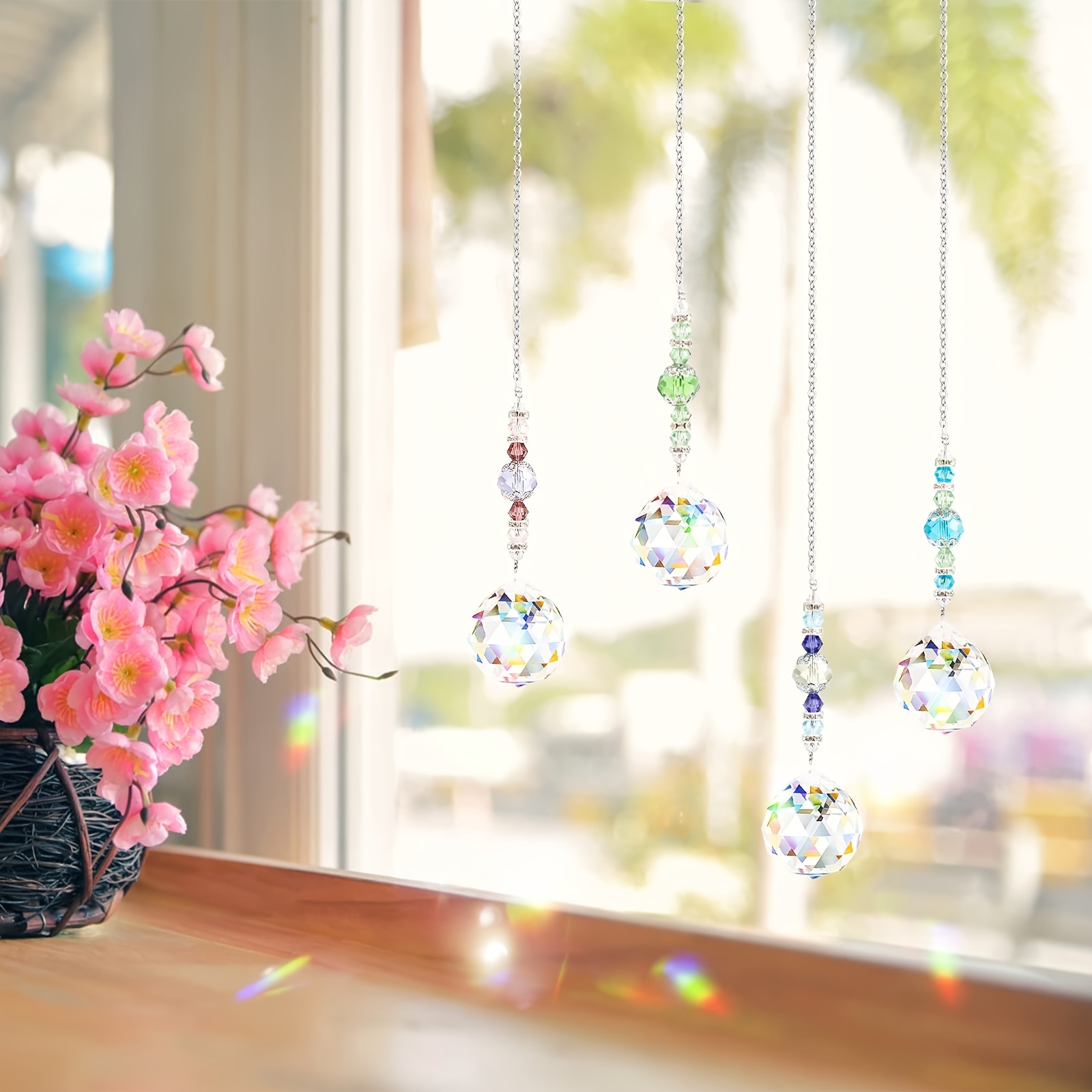 4 Pcs Window Crystal Suncatche - Crystal Sun Catcher reseña y precio
