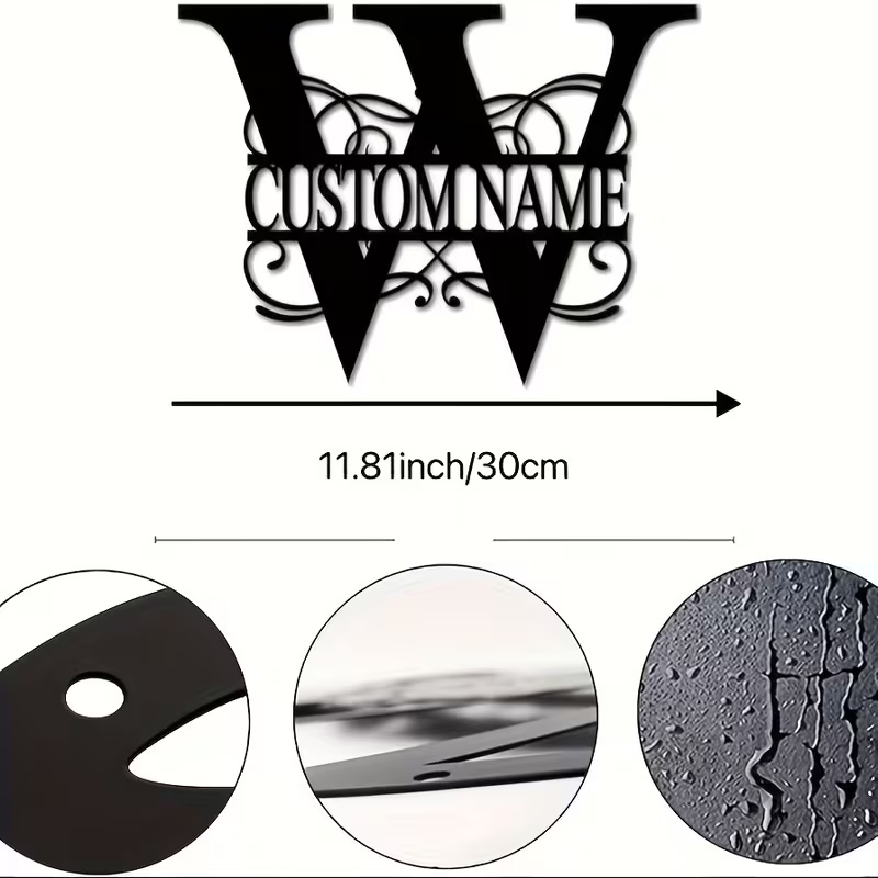 Classic Custom Monogram Metal  - Home Decor Names reseña y precio