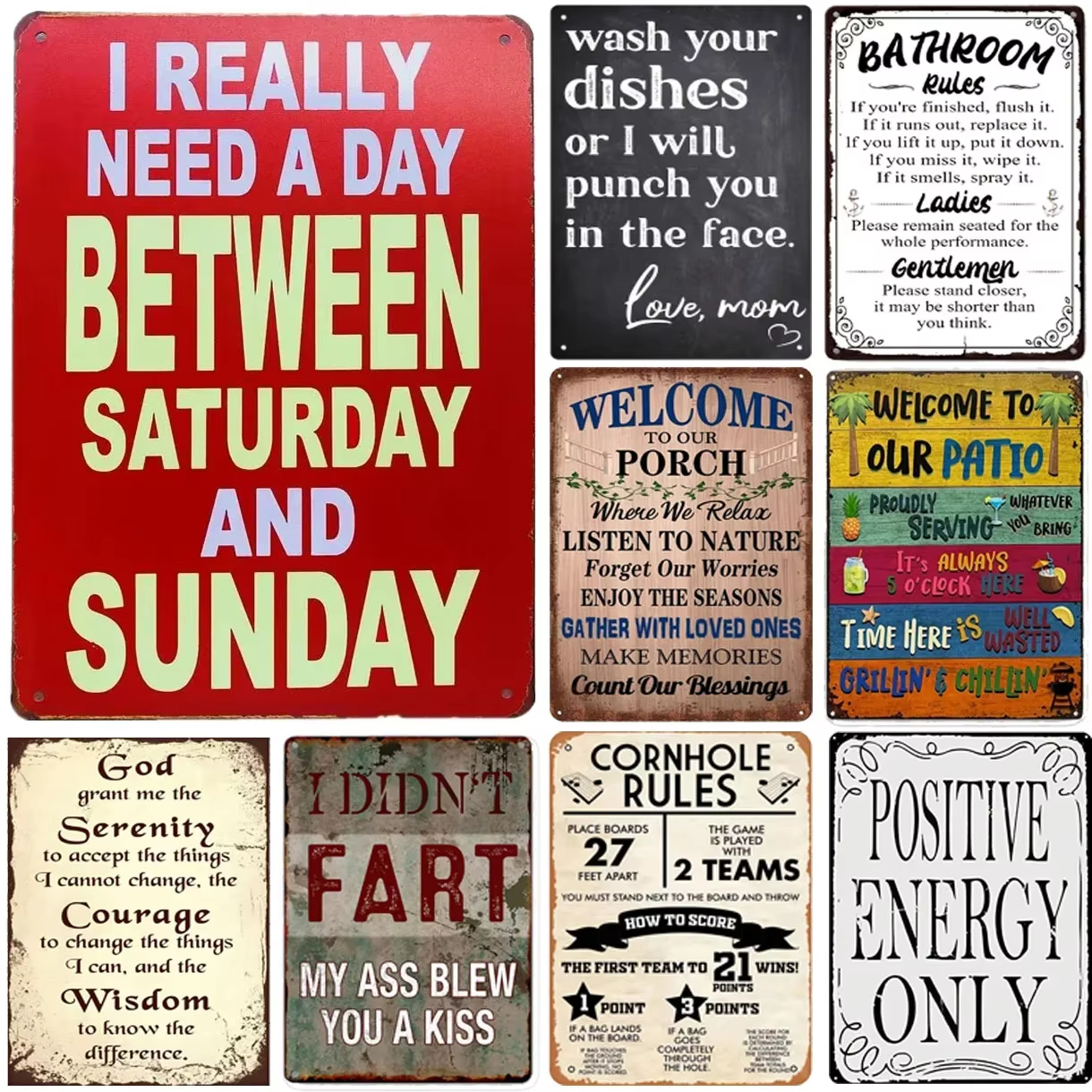 Quotes Plaque Metal Tin Signs  - Home Decor Garden reseña y precio