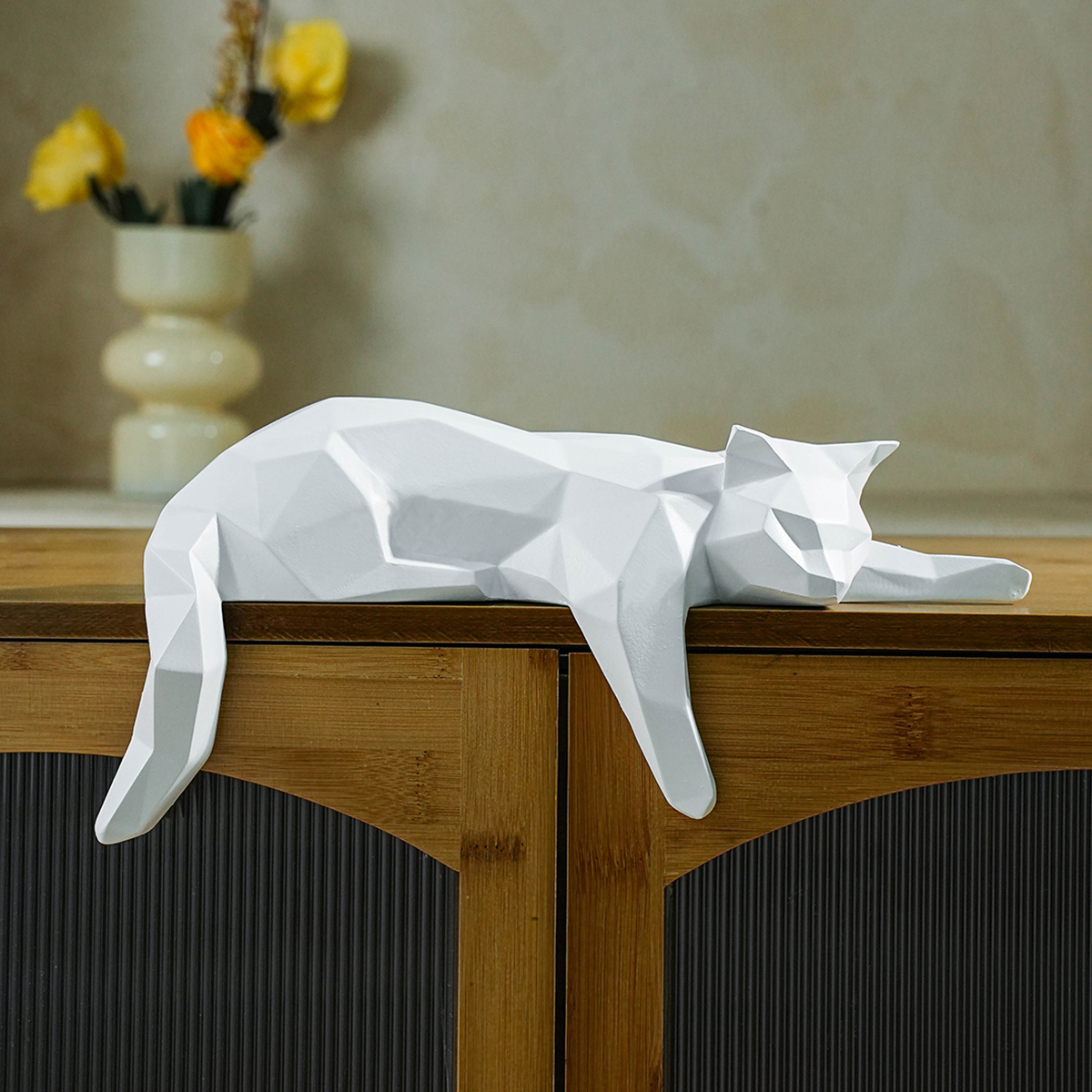 White Black Cat Statue - Geome - Home Decor Za reseña y precio