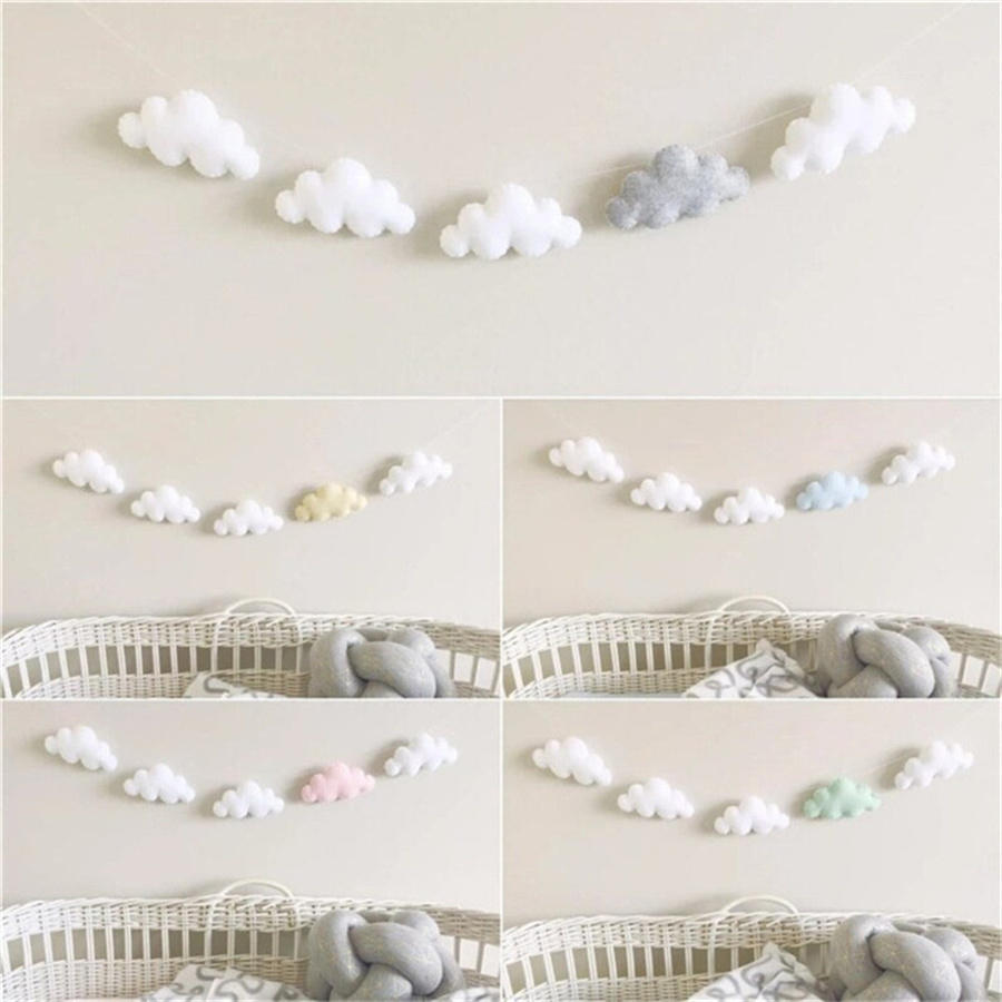 Nordic Felt Cloud Garlands Str - Home Decor Korea reseña y precio
