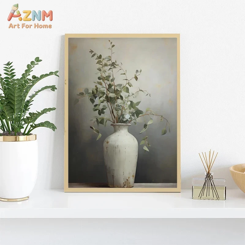 AZNM Vintage Flower Vase Canva - Home Decor Vase reseña y precio